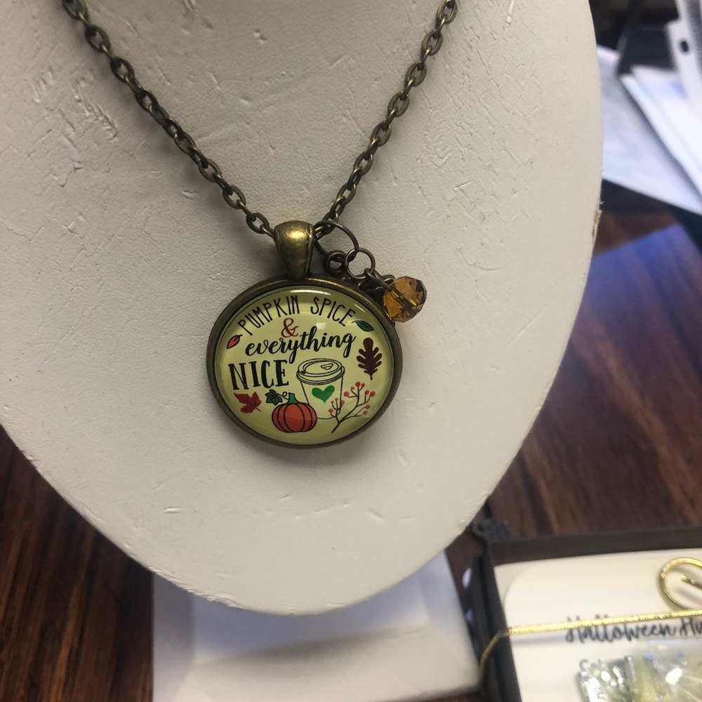 Pumpkin spice charm necklace